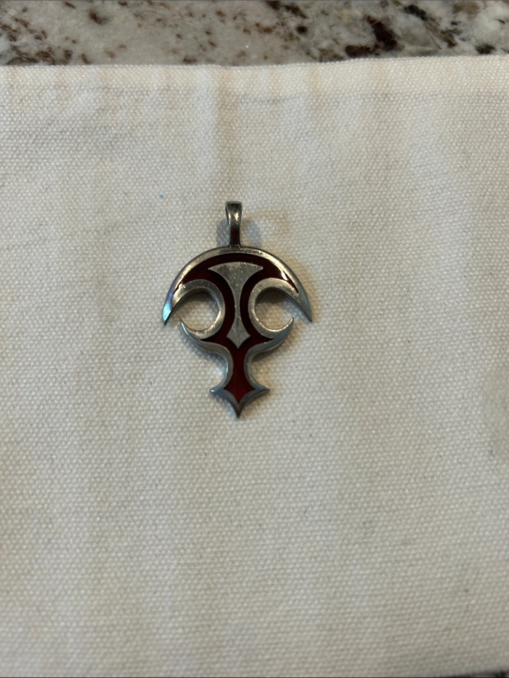 Silver with purple Enamel Tribal-Style Pendant Necklace - Jewelry